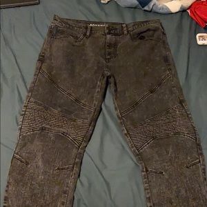 black biker jeans